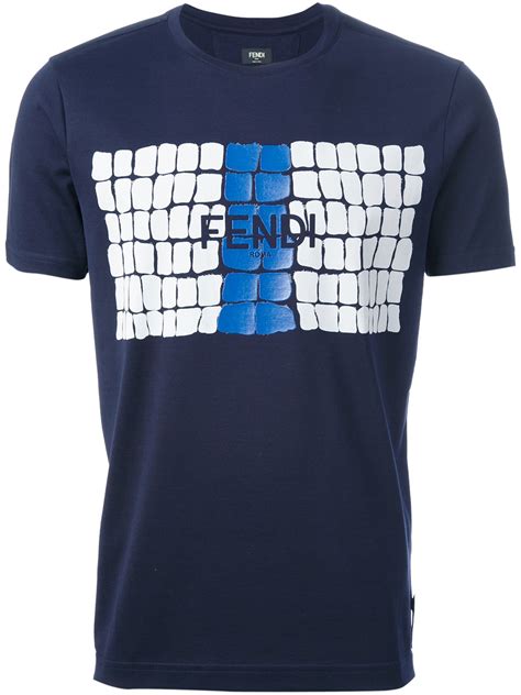 fendi print mens|Fendi blue t shirts.